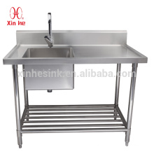Commercial Free Standing Stainless Steel 1 One Compartment Sink with Drainboard